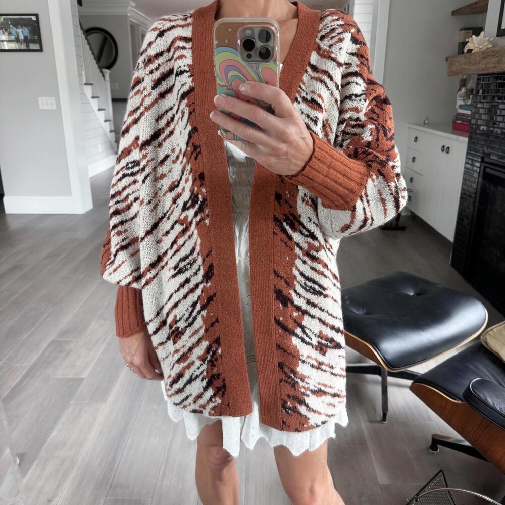 AFRM Fulton Oversized Tiger Print Cardigan Size M-L